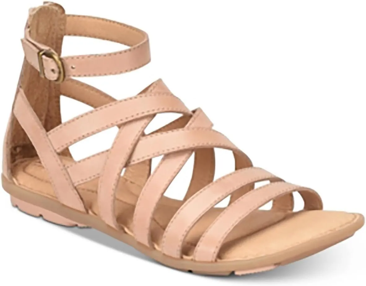 BORN Womens Giverny Leather Strappy Flat Sandals
