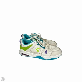 Ankle Hugging Collar Adjustable Straps Shoes Sneakers By Clothes Mentor In Green & White, Size: 11