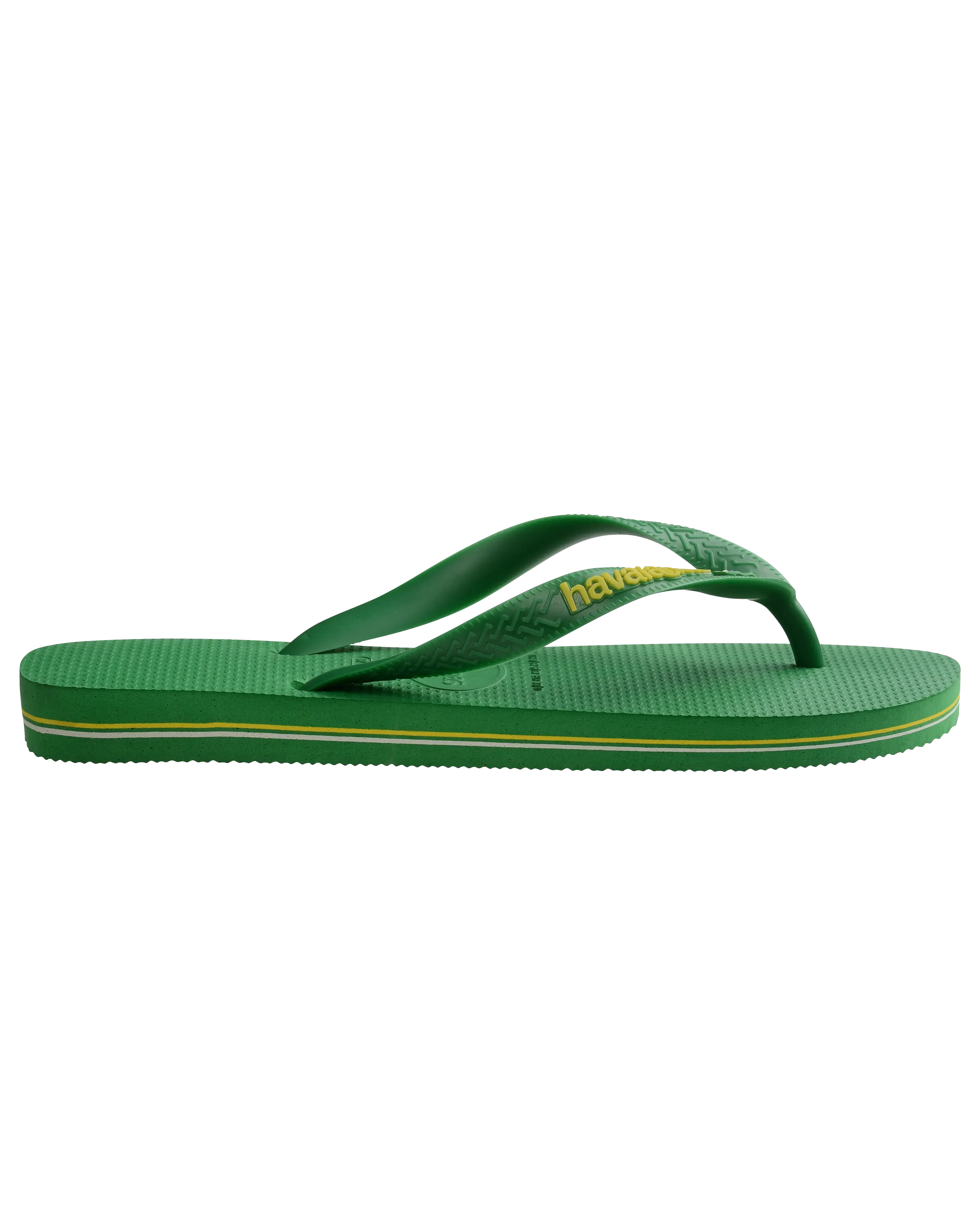 Boys Brasil Logo Neon Flip Flops in Patria Green & Yellow Citrico