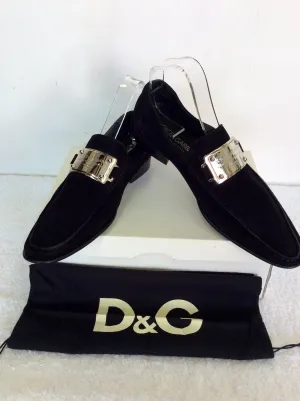 BRAND NEW DOLCE & GABBANA BLACK SUEDE SLIP ON SHOES SIZE 6/40