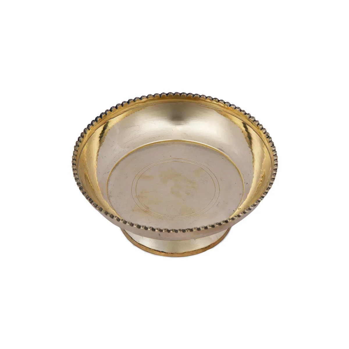 Brass Bowl With Stand - 1.75 x 4.25 Inches | Plain Design Brass Cup/ Pooja Cup for Home/ 160 Gms Approx