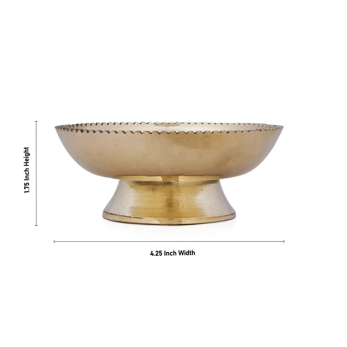 Brass Bowl With Stand - 1.75 x 4.25 Inches | Plain Design Brass Cup/ Pooja Cup for Home/ 160 Gms Approx