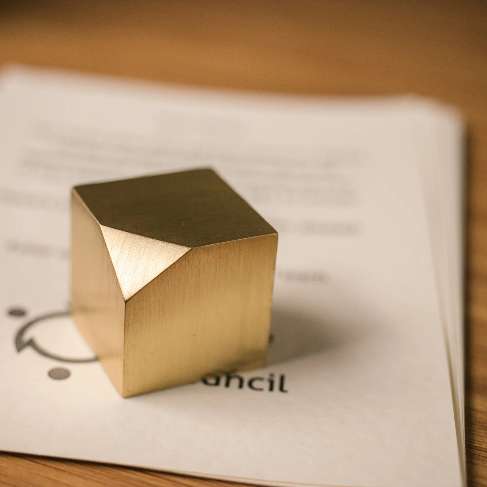 Brass Cube Paper Weight