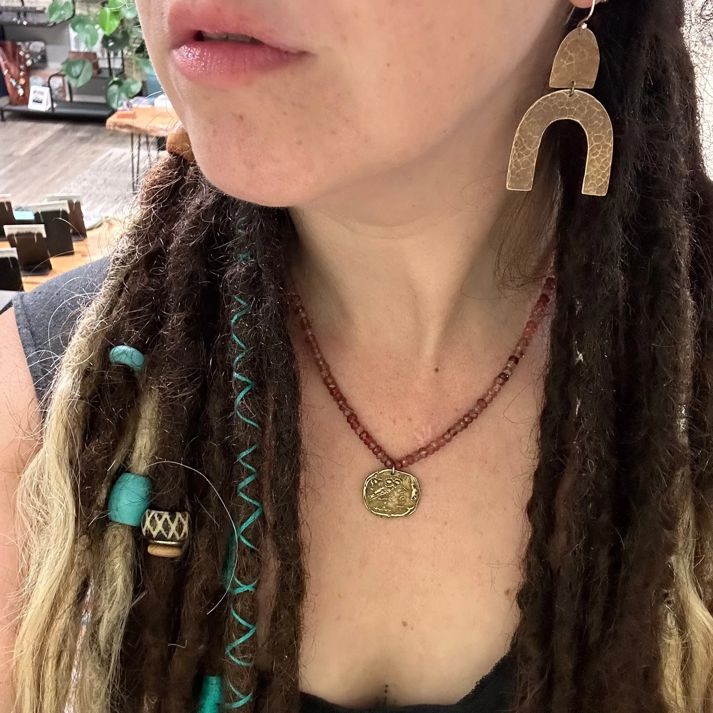 Brass Dome and Arch Earrings