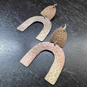 Brass Dome and Arch Earrings
