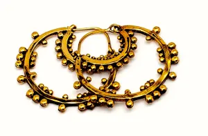 Brass Dot-Work Hoops