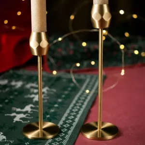 Brass Hexagon Candlestick - Set of 2