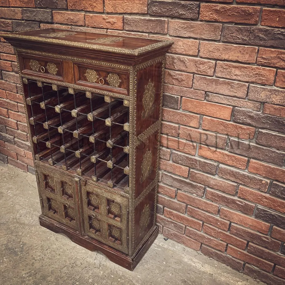 Brass inlay winerack