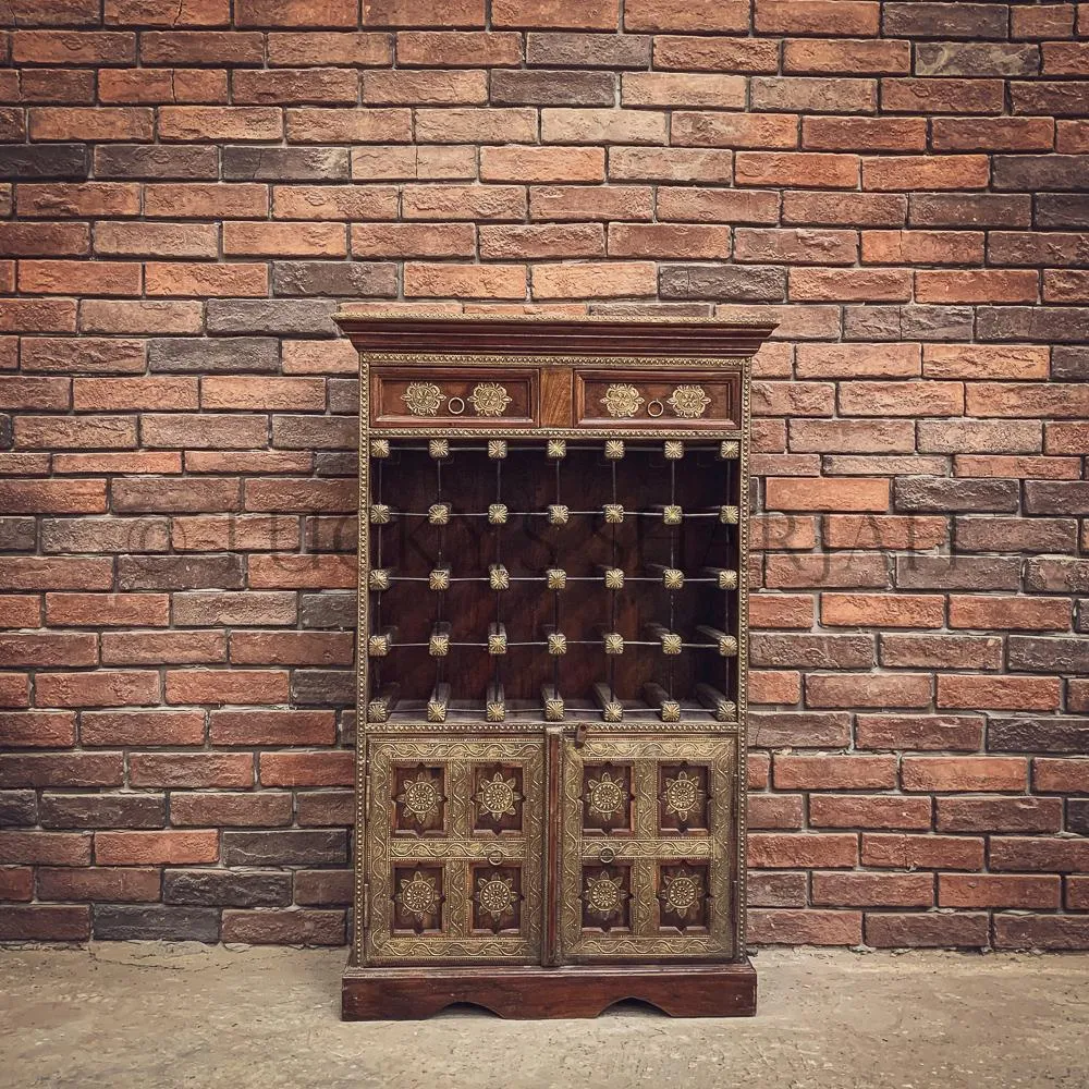 Brass inlay winerack