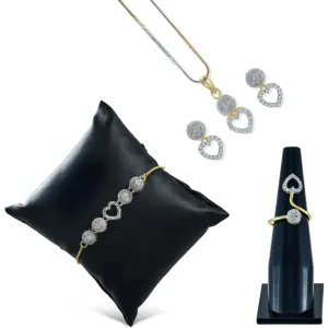 Brass Jewel Set (White, Gold)