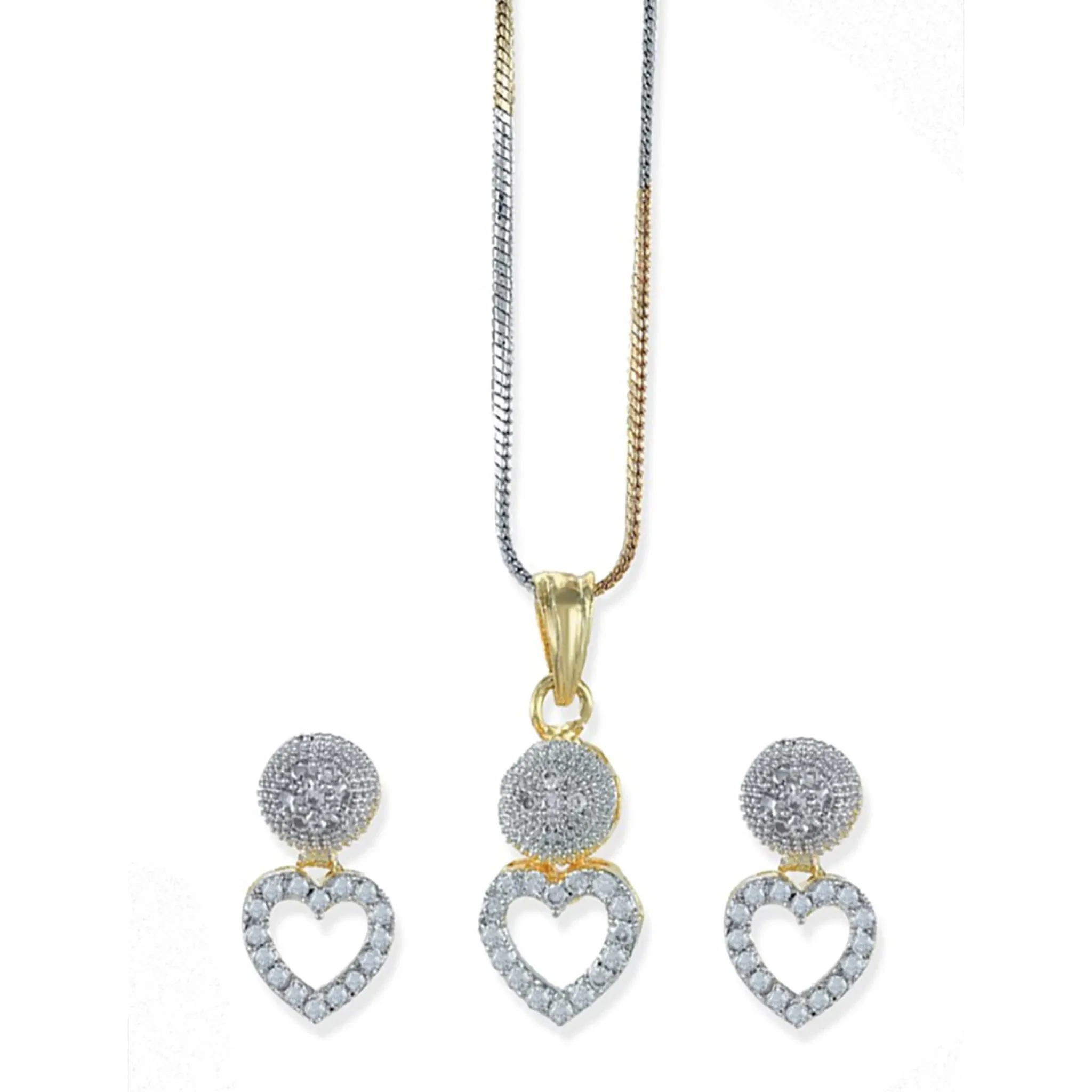 Brass Jewel Set (White, Gold)