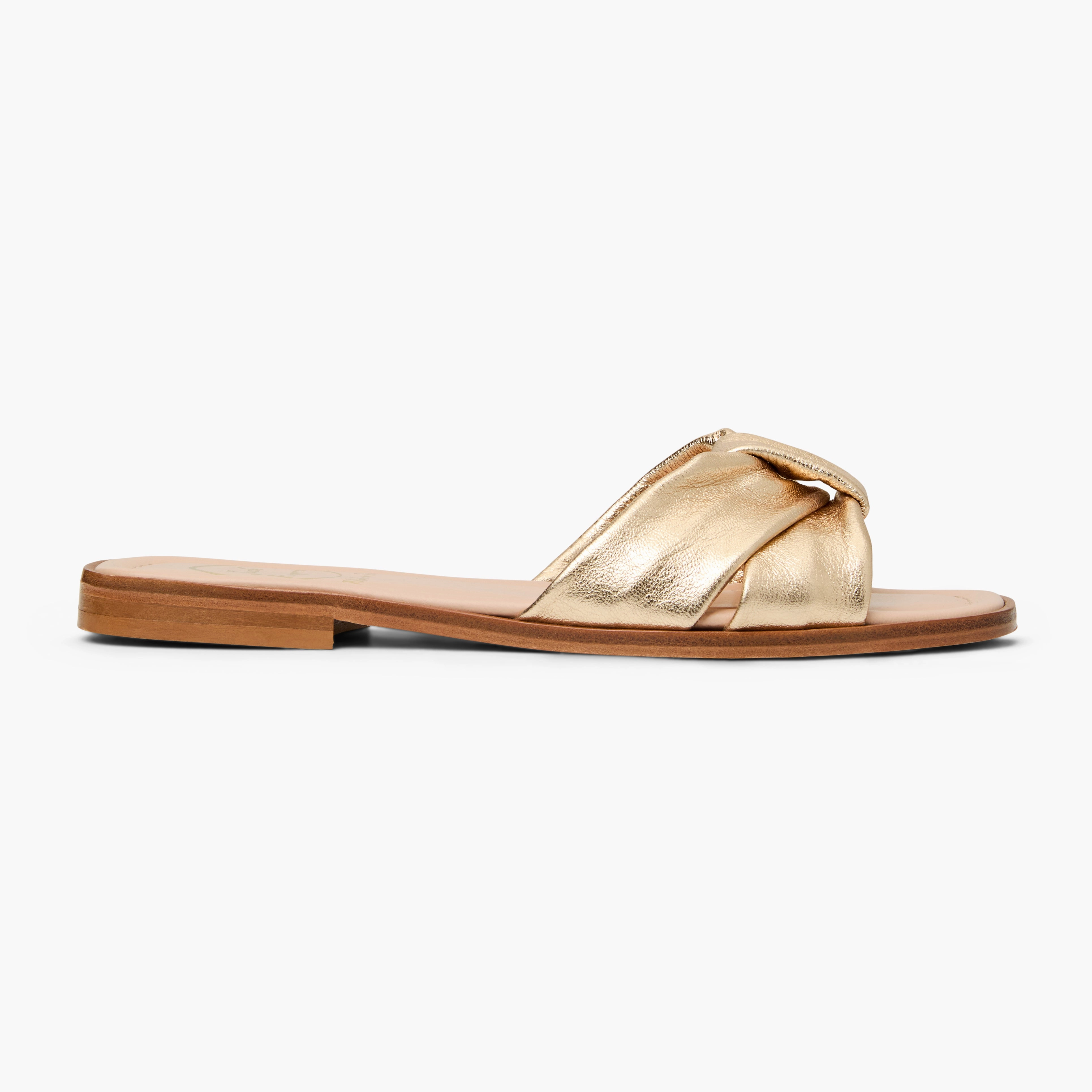 Shock Diffusing Heel Closed Toe Design Monica Italian Leather Slide