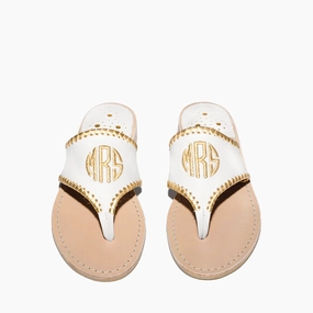 Jacks Embroidered "MRS" Leather Flat Sandal Urban Leisure