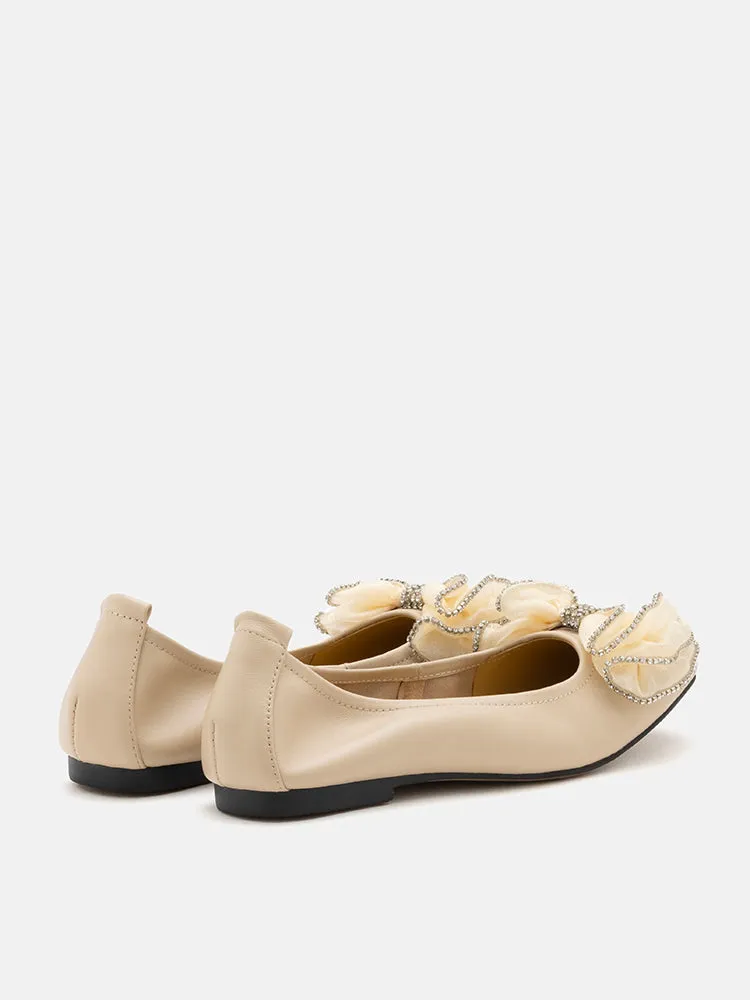 Bree Crystal Embellished Bow Flats