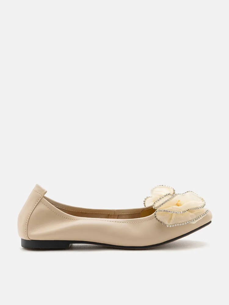 Bree Crystal Embellished Bow Flats