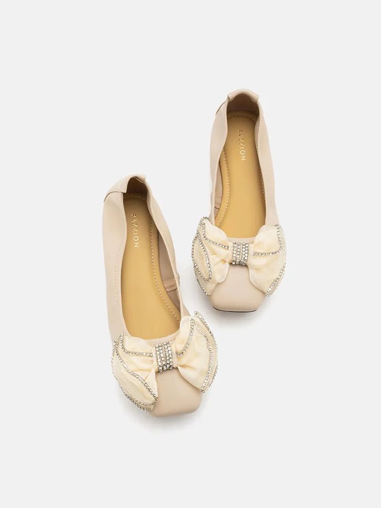 Bree Crystal Embellished Bow Flats