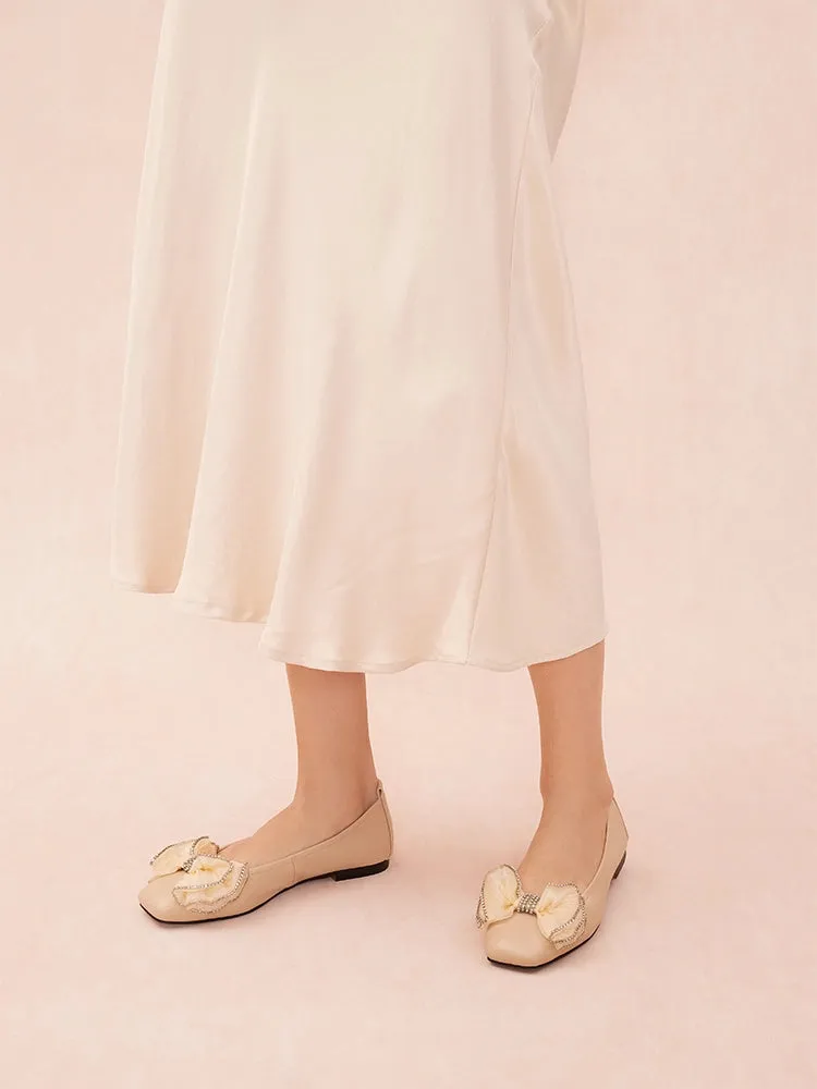 Bree Crystal Embellished Bow Flats