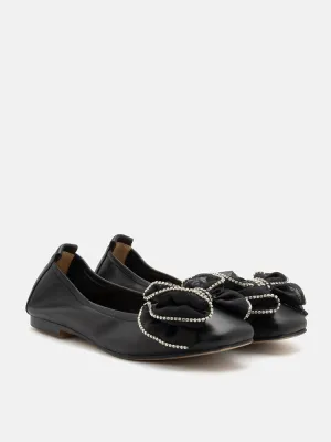 Bree Crystal Embellished Bow Flats