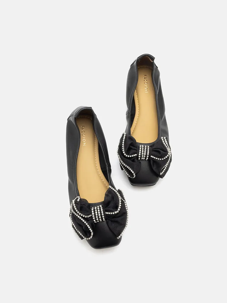 Bree Crystal Embellished Bow Flats