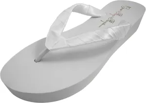 Bridal Wedge Flip Flops Ivory White 1 2 or 3.5 inch heel Womens Bridal Wedding Platform