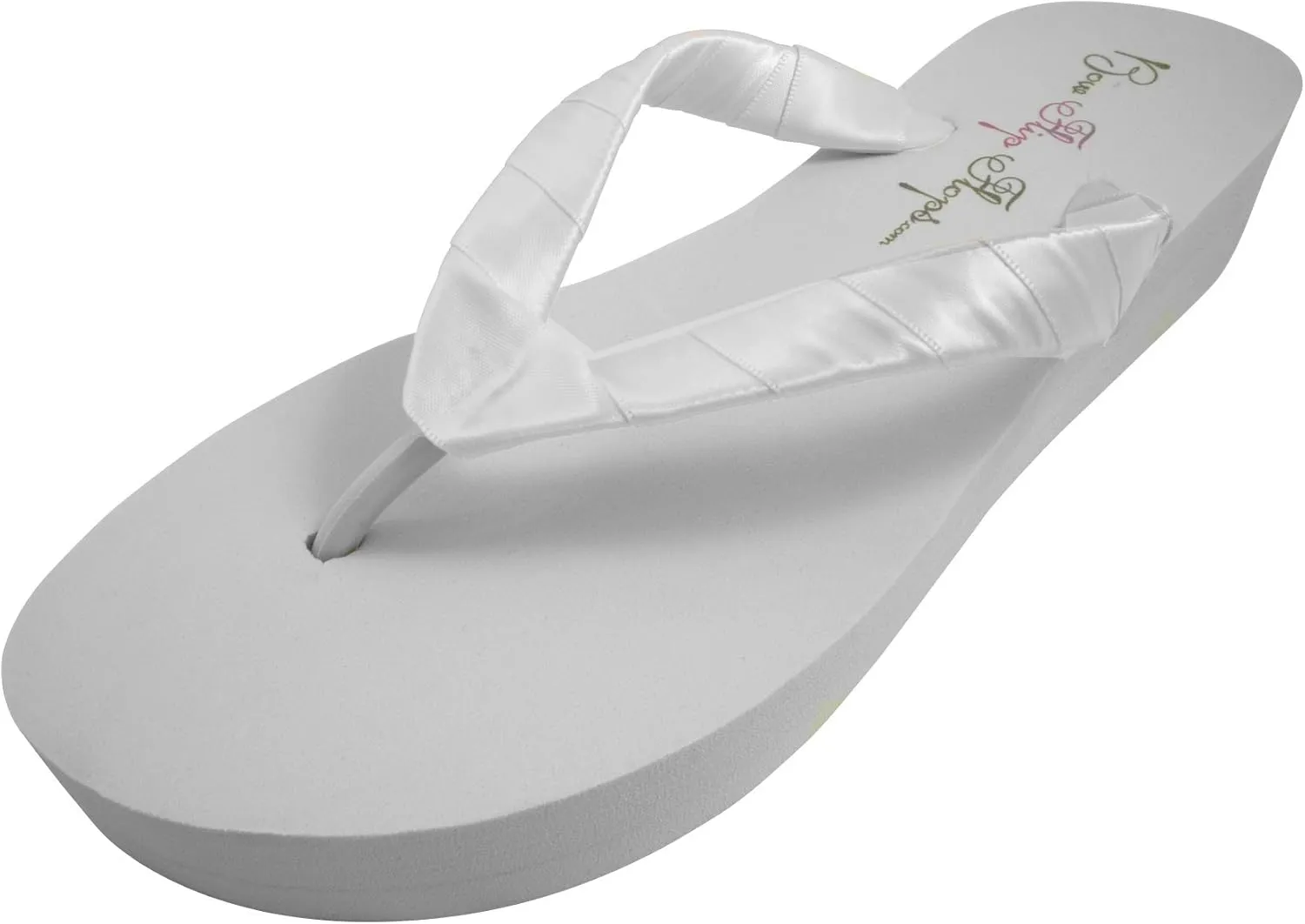 Bridal Wedge Flip Flops Ivory White 1 2 or 3.5 inch heel Womens Bridal Wedding Platform