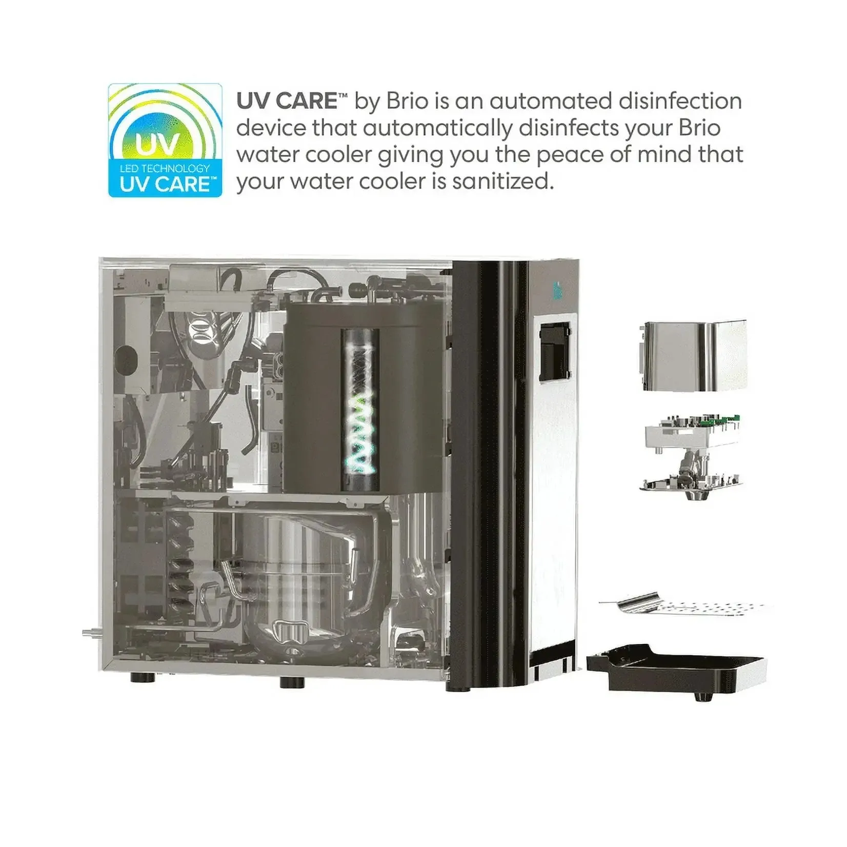 Brio 600 Series 2 Stage Countertop Hot, Room and Cold Water Digital Cooler Dispenser, Height 16.2"