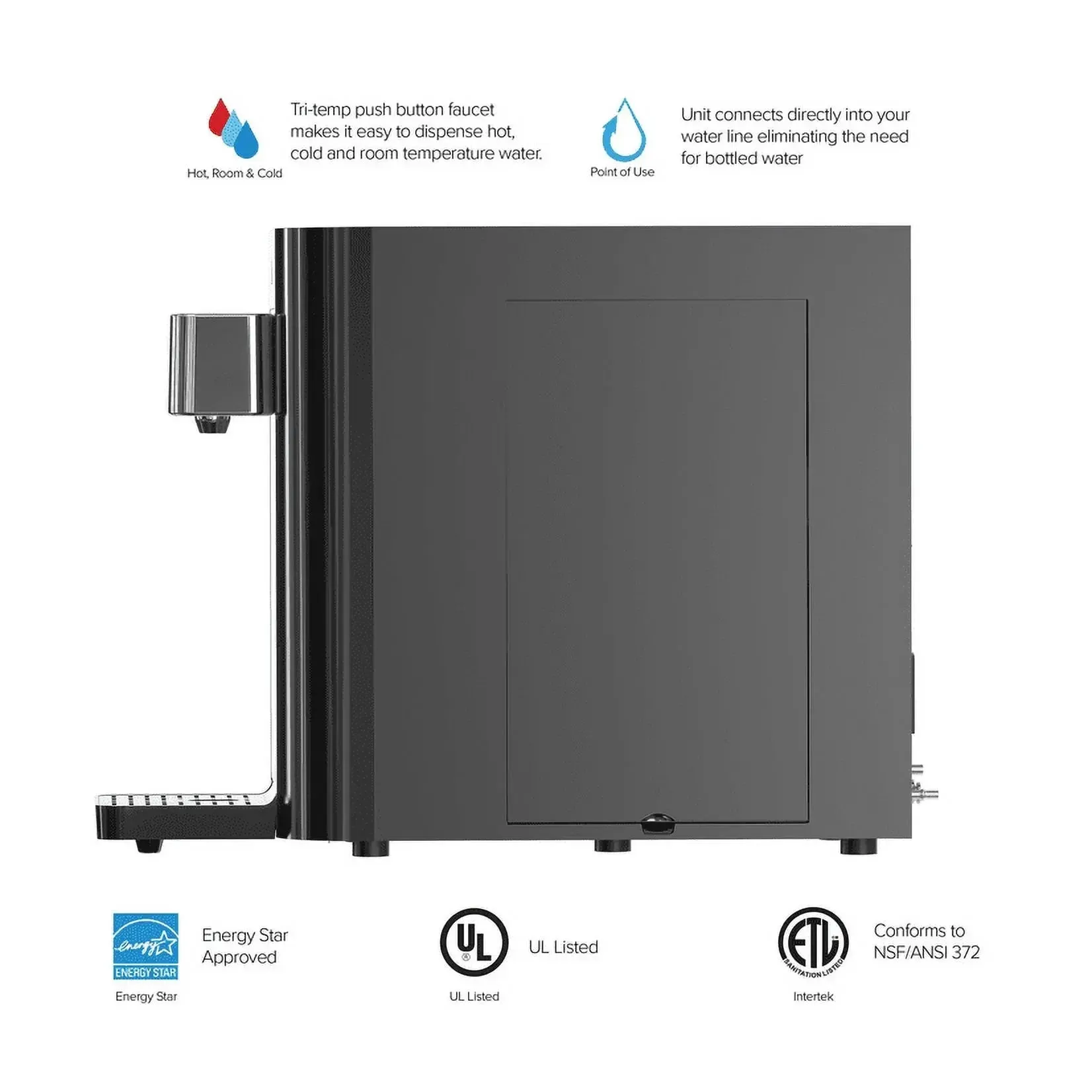 Brio 600 Series 2 Stage Countertop Hot, Room and Cold Water Digital Cooler Dispenser, Height 16.2"