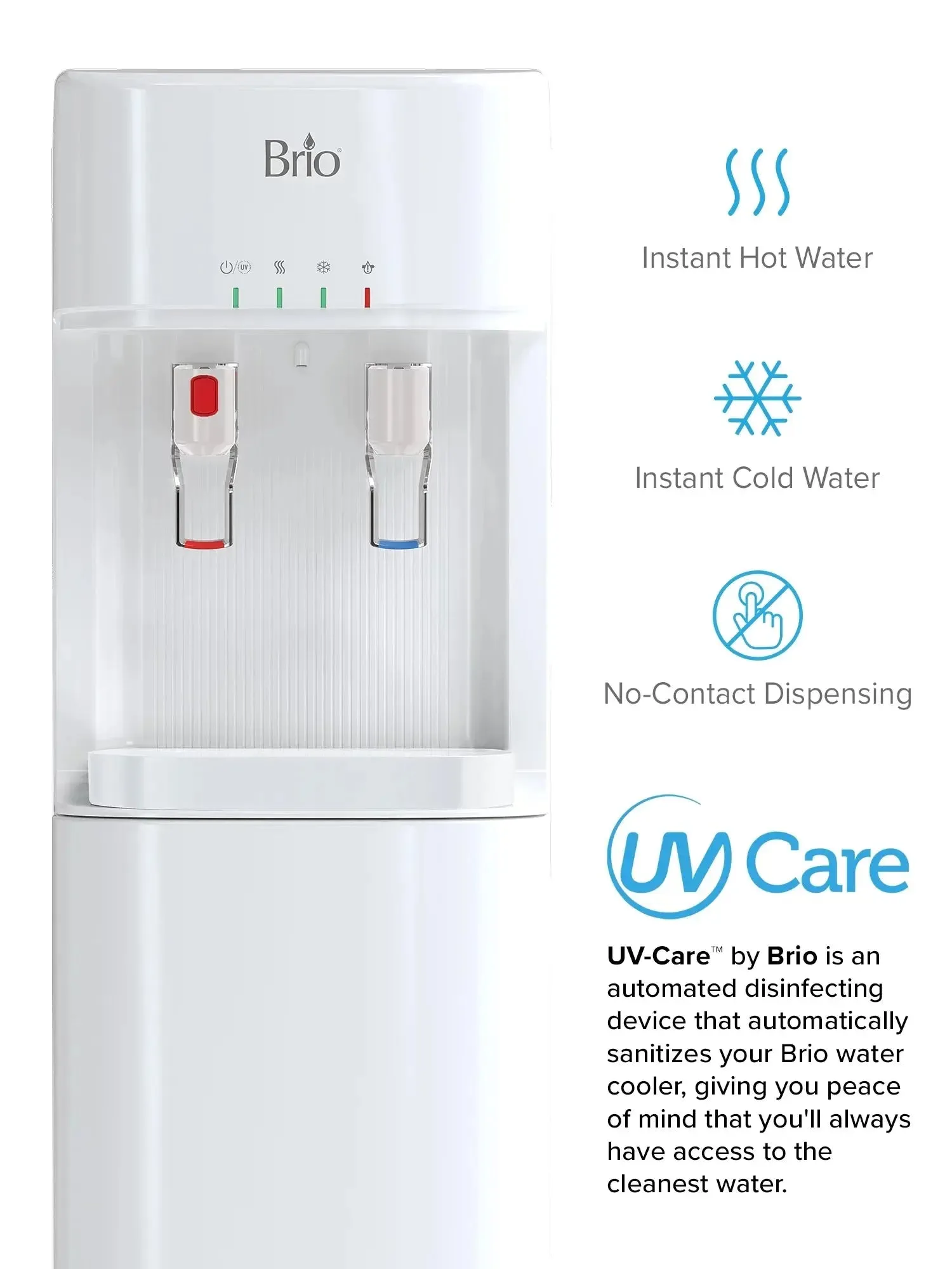 Brio Bottleless Water Dispenser with 4-Sage Ultra Filtration, Connects Direct to Water Line, Height 41In.