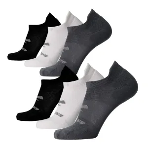 Brooks Run-In No Show Socks I Comfort Fit, Unisex, Performance Running Socks (6-Pack Set) - Asphalt/White/Black - L
