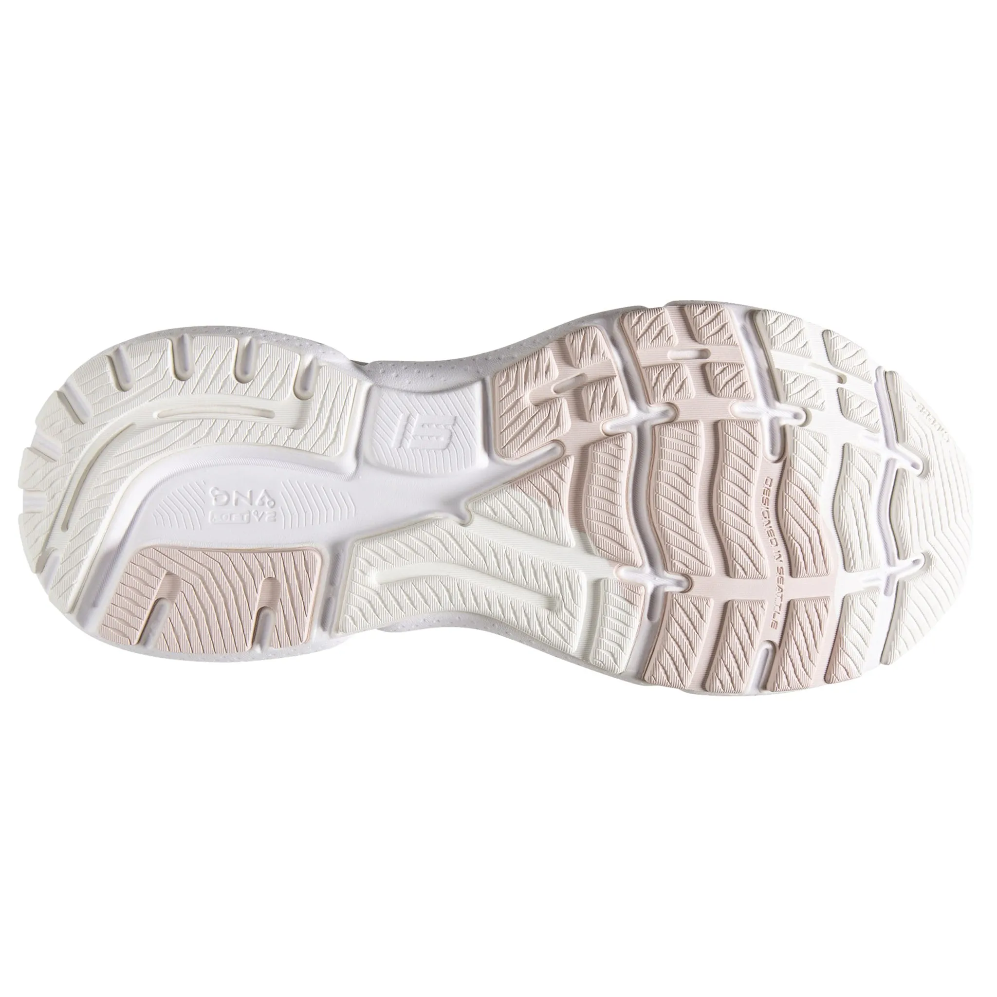 Brooks Women's 120380 189 Ghost 15 White Crystal Grey Glass Cushion Neutral Running Shoes