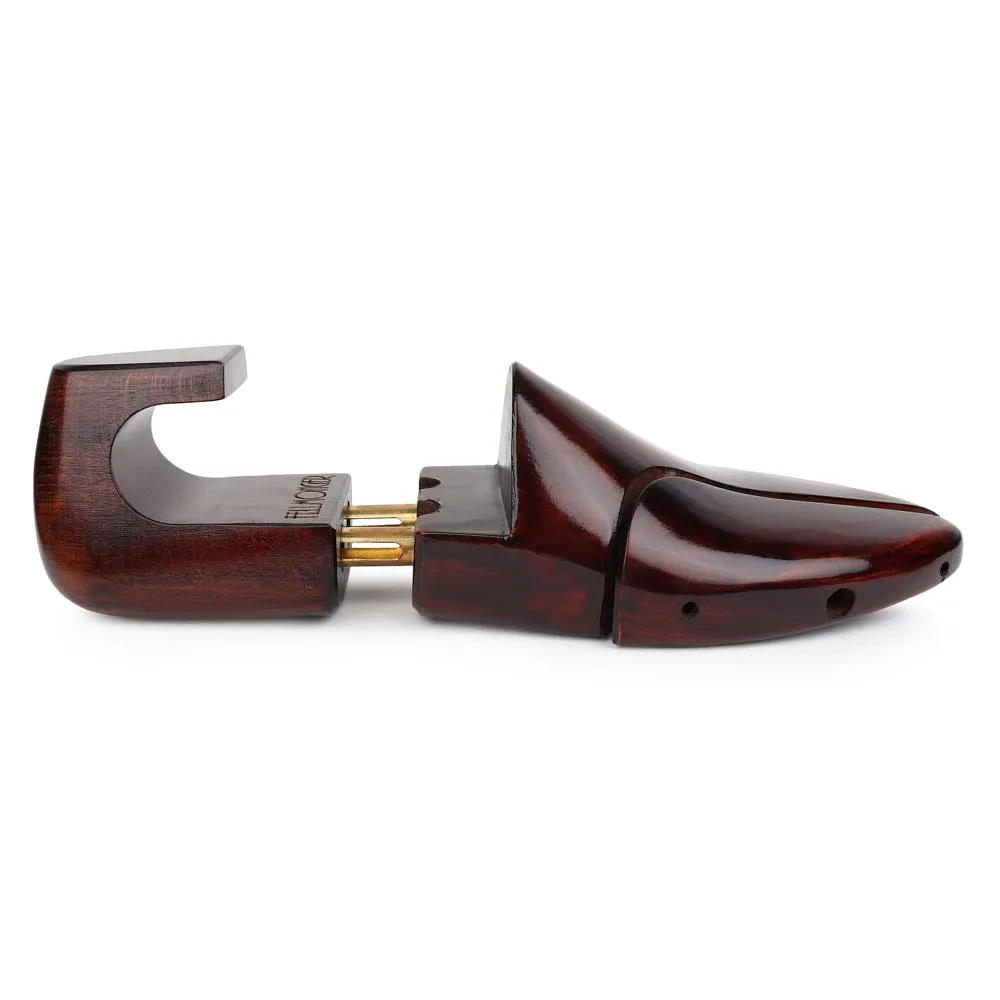 Brown Brushed Patina Wooden Shoe Tree Round Toe