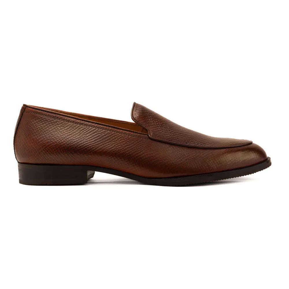 Brown Hatch Grain Slipons