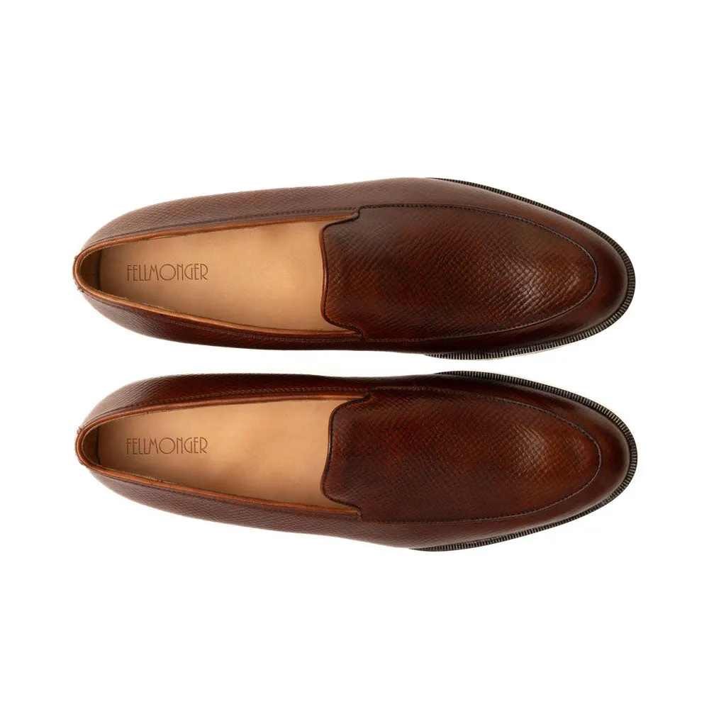 Brown Hatch Grain Slipons