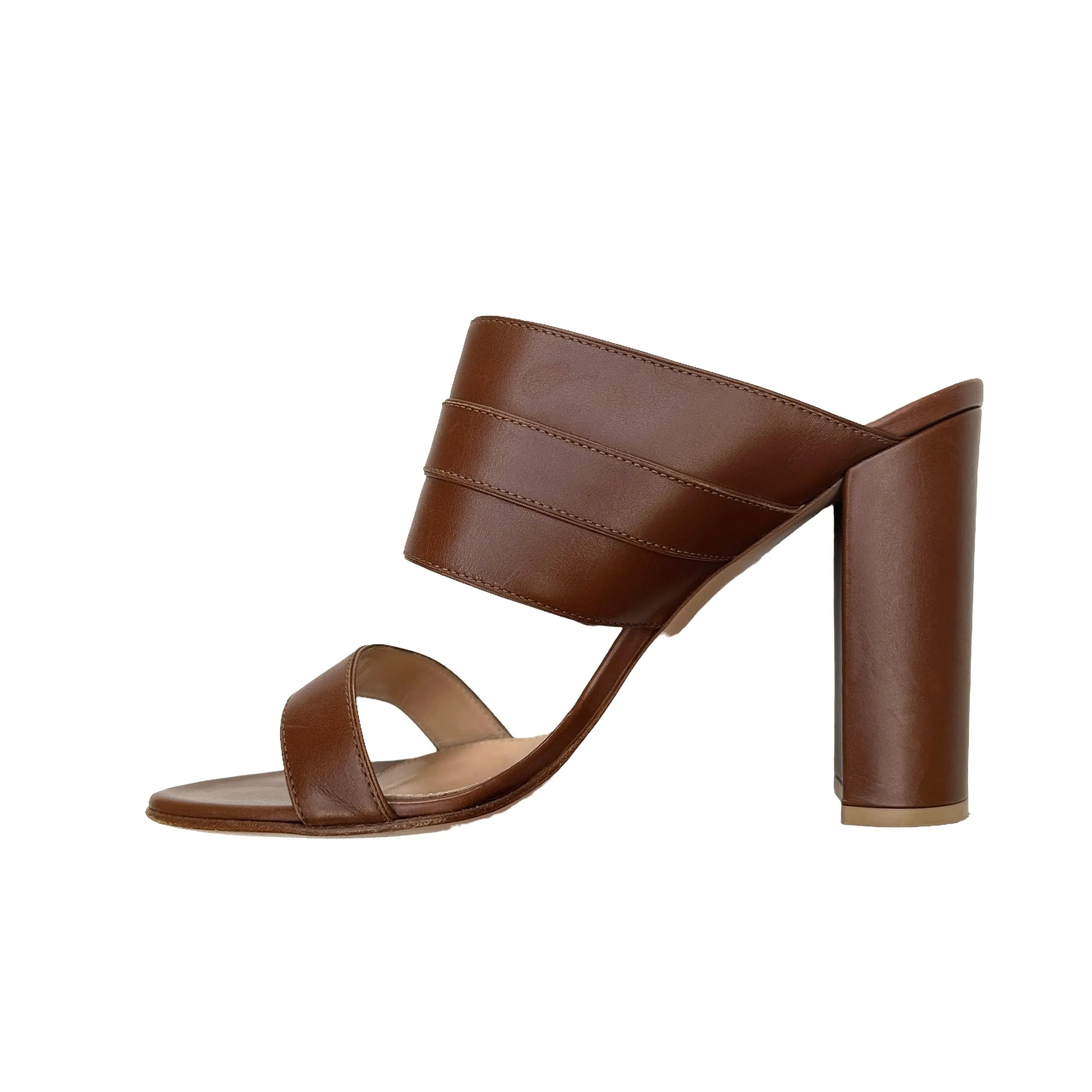 Brown Leather Heels - 9.5