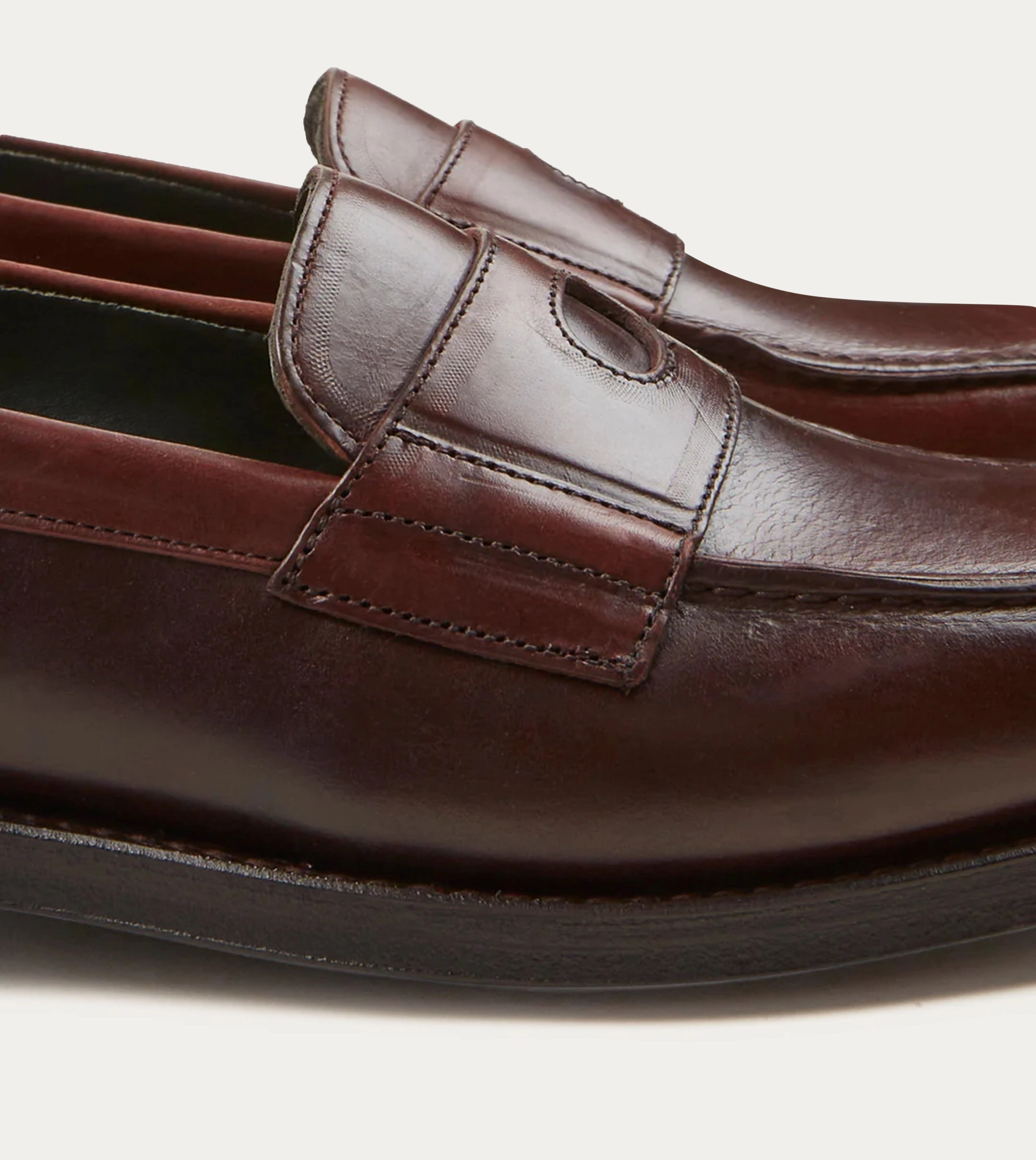 Brown Leather Charles Goodyear Welted Penny Loafer Simple Touch