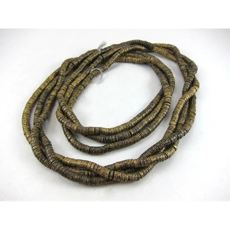 Brushed Brass Disc Bead Strand