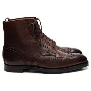 'Bryan' Dark Brown Grain Leather Brogue Derby Boot UK 7 E