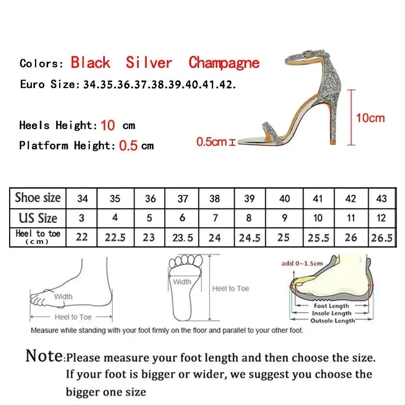 Buckle Strap Rhinestone Stiletto Shoes