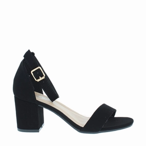 Workplace Balance Gala Mode Buckle Strap Chunky Heel Sandal (BLACK)