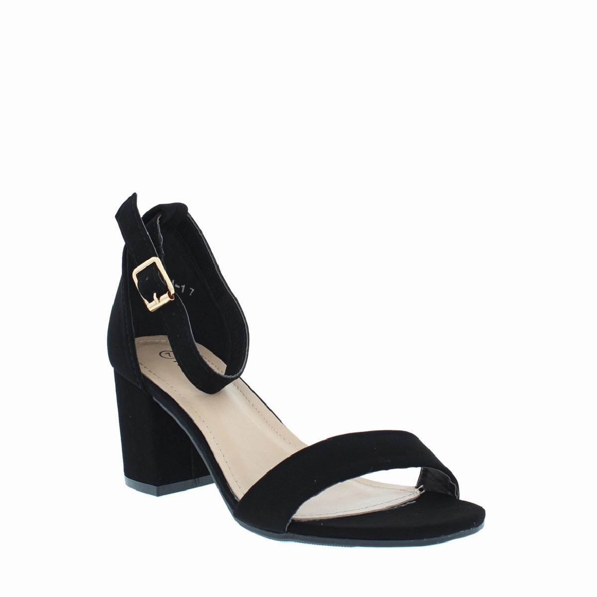 Smart Sport Neutral Shade Buckle Strap Chunky Heel Sandal (BLACK)