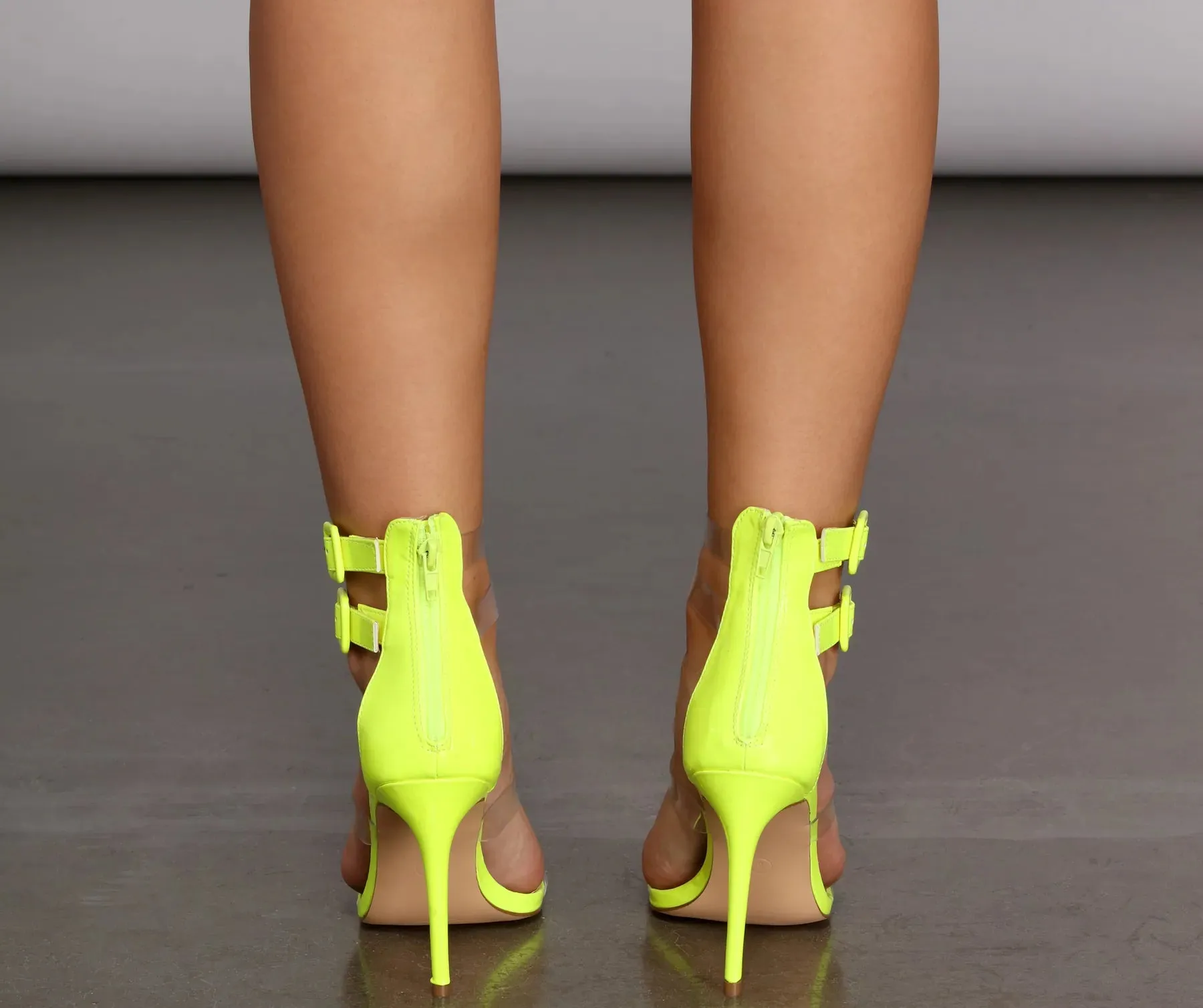 Buckled In Neon Stiletto Heels