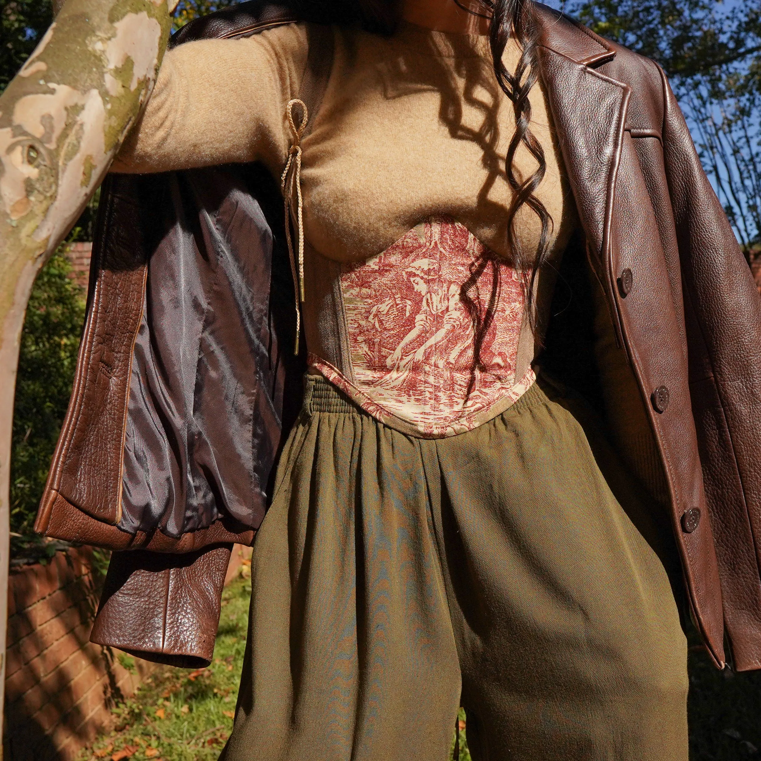 Burgundy Toile Underbust Corset