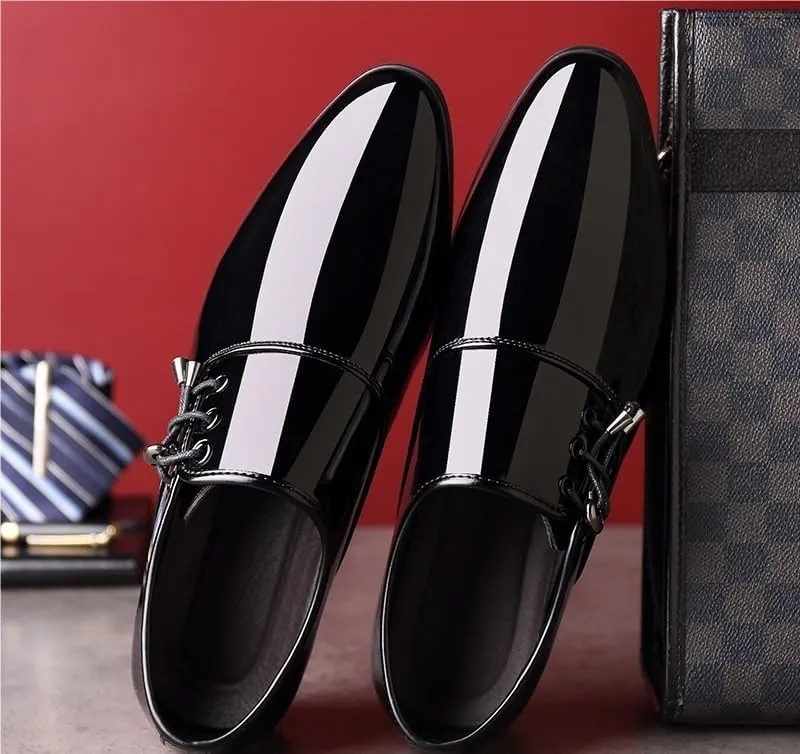 Business Dress Men Shoes Luxury Mens Dress Shoes Patent Leather Oxford Shoes for Men Oxfords Footwear Leather Shoes