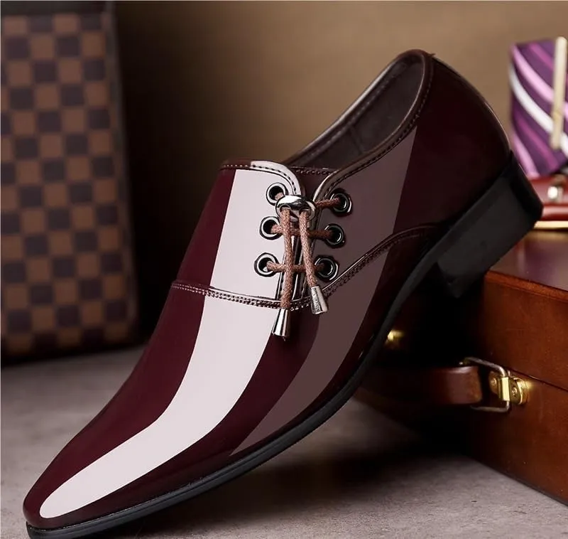 Business Dress Men Shoes Luxury Mens Dress Shoes Patent Leather Oxford Shoes for Men Oxfords Footwear Leather Shoes