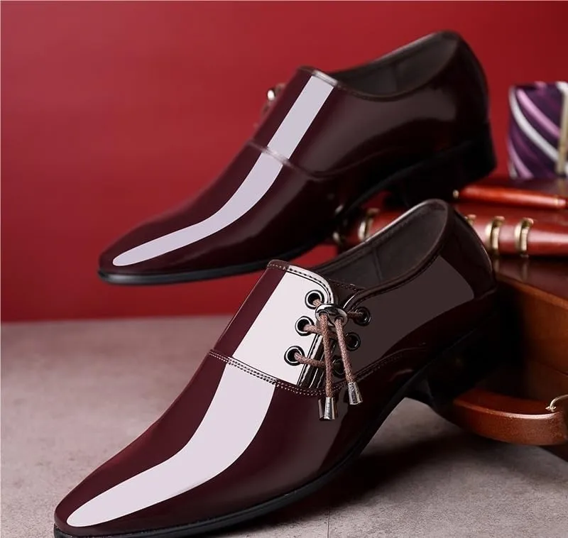 Business Dress Men Shoes Luxury Mens Dress Shoes Patent Leather Oxford Shoes for Men Oxfords Footwear Leather Shoes