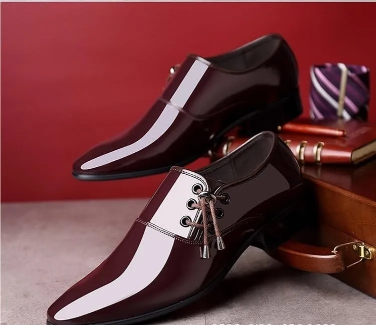Business Dress Men Shoes Luxury Mens Dress Shoes Patent Leather Oxford Shoes for Men Oxfords Footwear Leather Shoes