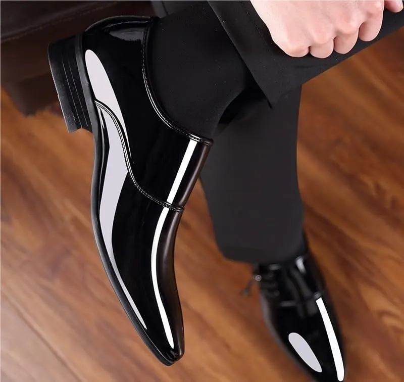 Business Dress Men Shoes Luxury Mens Dress Shoes Patent Leather Oxford Shoes for Men Oxfords Footwear Leather Shoes