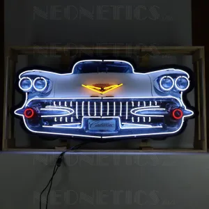 Cadillac Grille Neon Sign in Steel Can