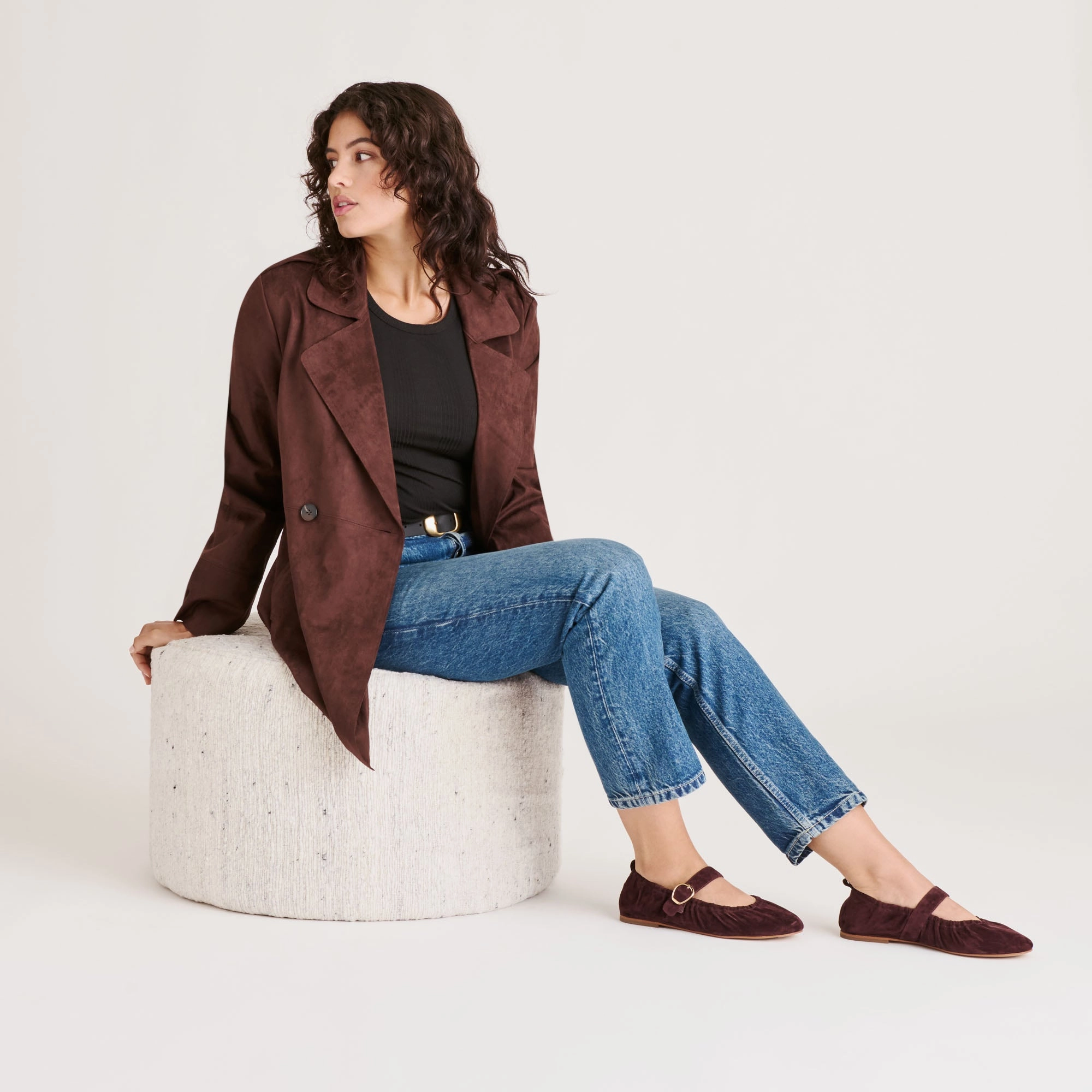 Pose Time CAELY BALLET FLATS MULBERRY SUEDE