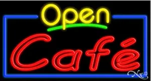 Cafe Open Handcrafted Energy Efficient Glasstube Neon Signs